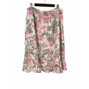 Alfred Dunner 18W Floral Butterfly Midi Skirt Pull On Elastic Waist Boho Cottage